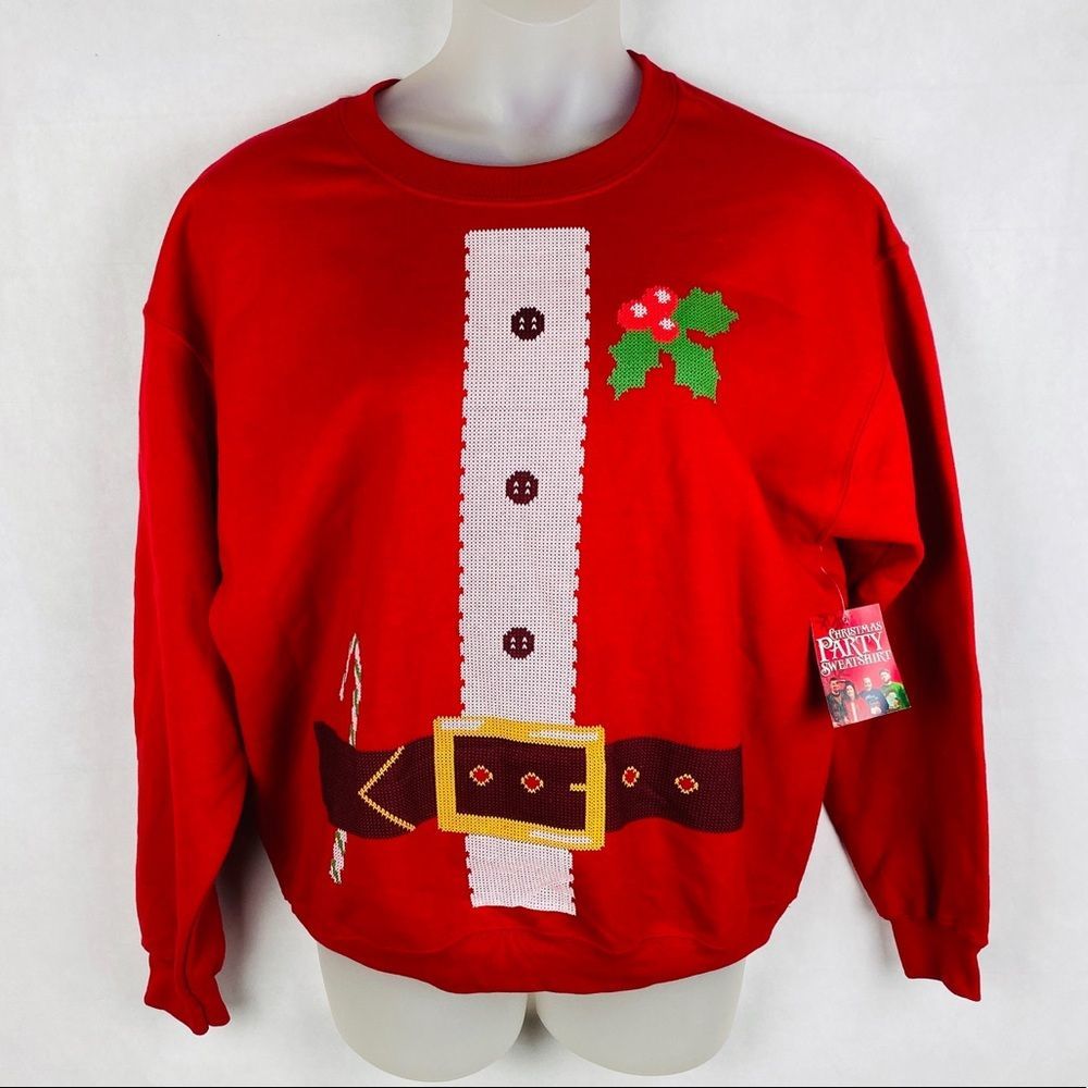 Christmas Party Sweatshirt Santa Fleece Sweatshirt